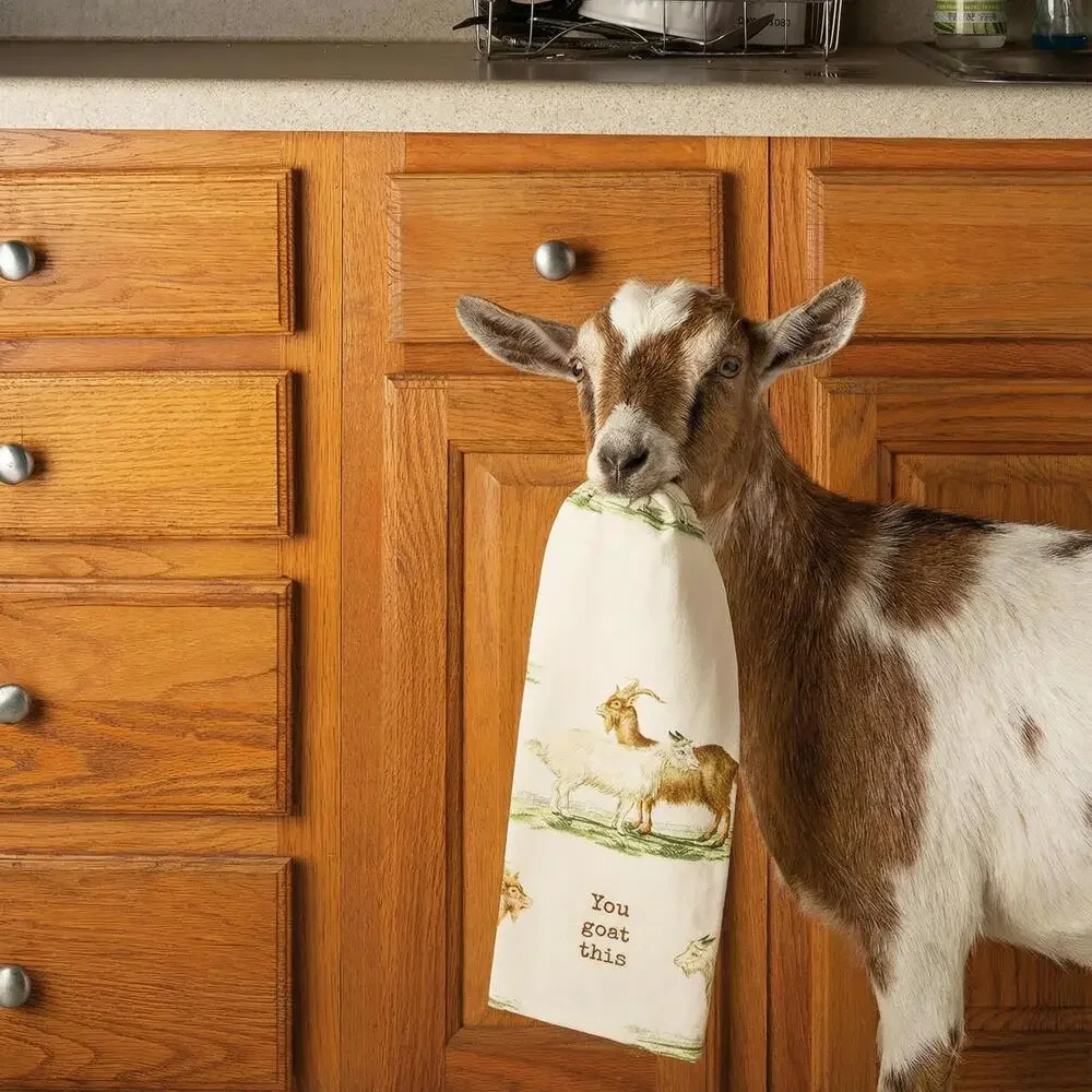 You Goat This Dish Cloth Towel | Cotten Linen Novelty Tea Towel | Cute Kitchen